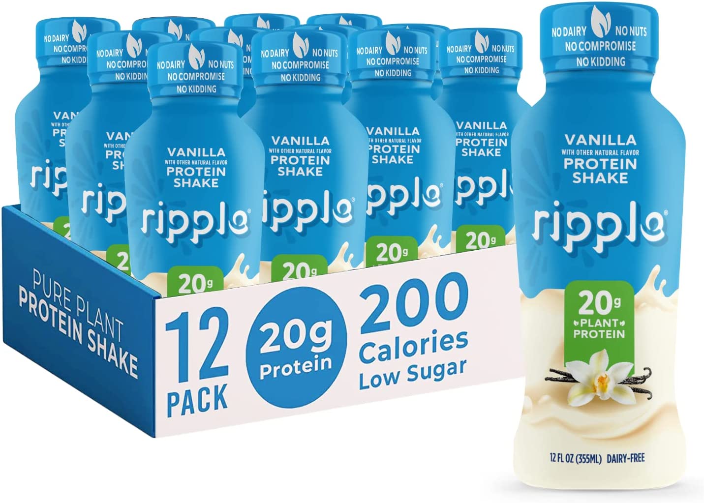 Ripple Vanilla Plant-Based Protein Shake (12-Pack)