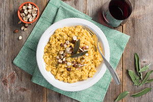 Pumpkin Risotto with Toasted Hazelnuts and Sage