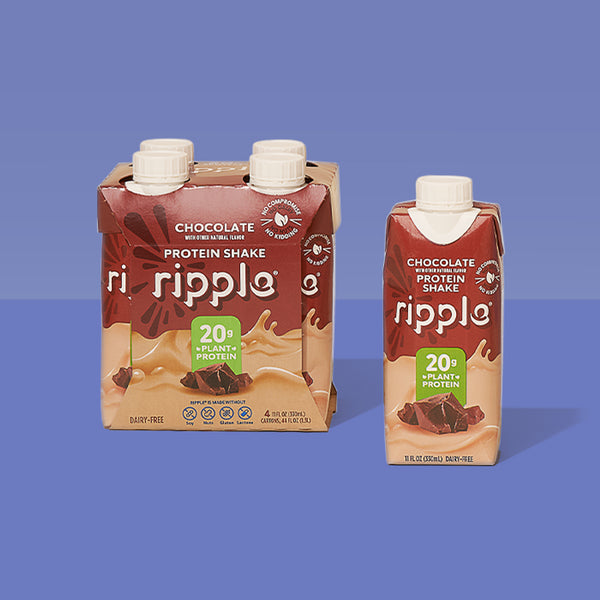 Ripple Chocolate Plant-Based Protein Shake (4-Pack)