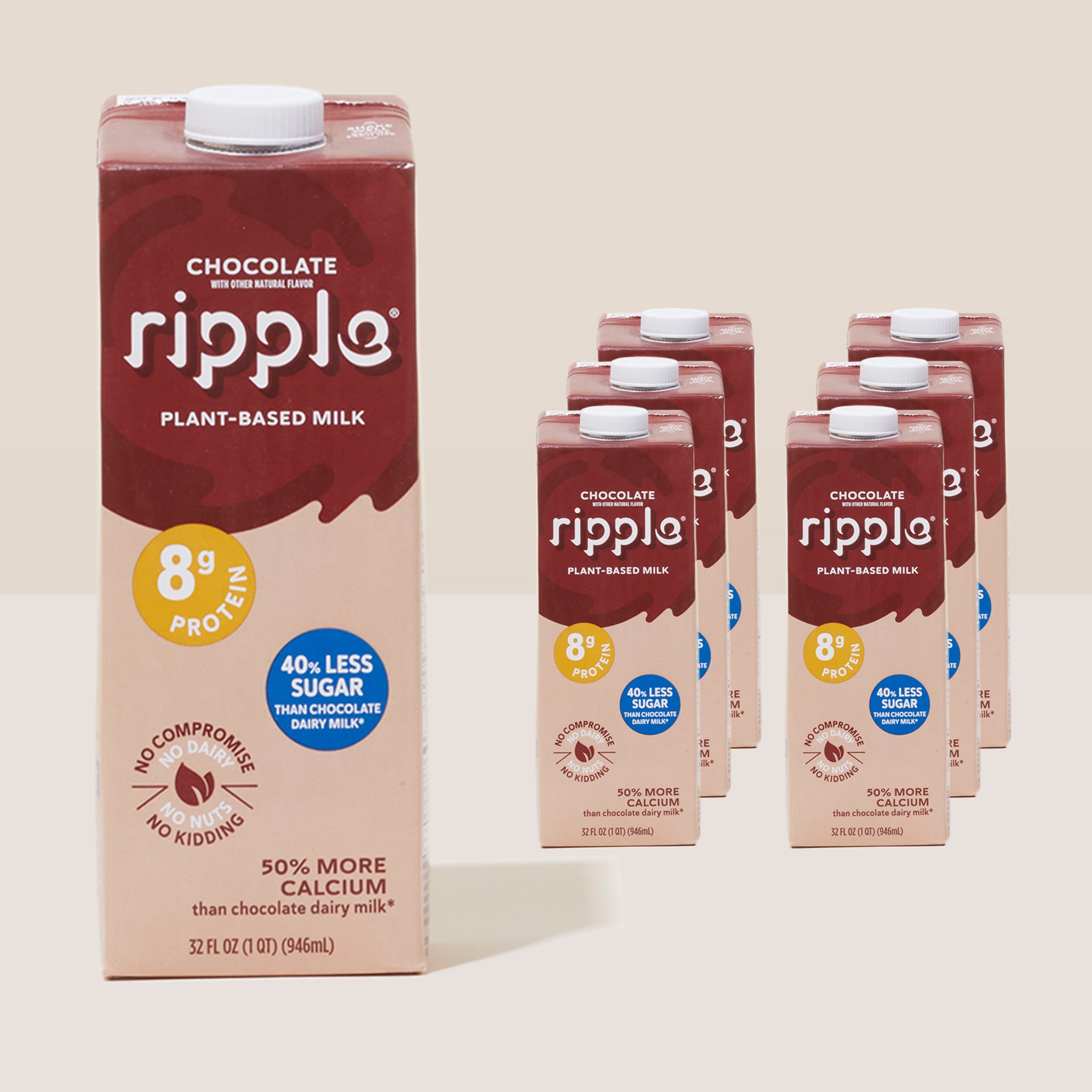 Ripple Shelf-Stable Non-Dairy Chocolate Milk (6-Pack)