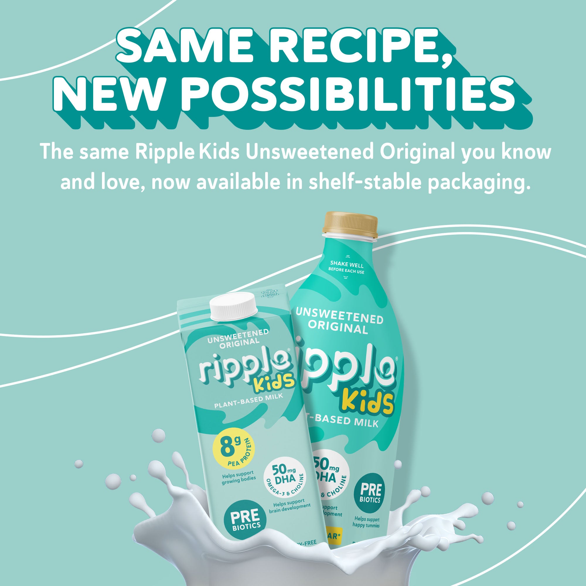 Ripple Kids Shelf-Stable Unsweetened Non-Dairy Milk (6-Pack)