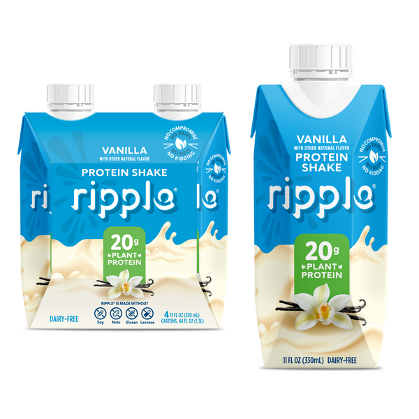 Ripple Vanilla Plant-Based Protein Shake (4-Pack)